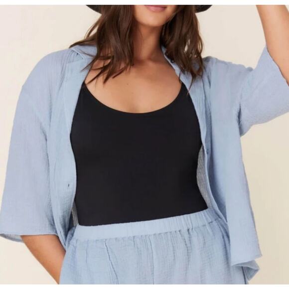 NWT Andie The Margarita Button-Up Size XL Mist Blue - Picture 3 of 7